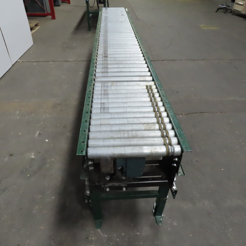 Rapistan Dematic Live Roller Accumulation Conveyor 19"x144" 60 FPM W/Legs 3Ph