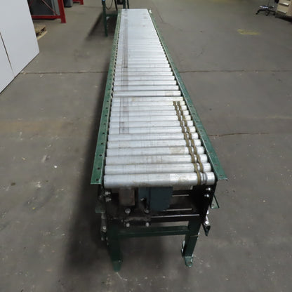 Rapistan Dematic Live Roller Accumulation Conveyor 19"x144" 60 FPM W/Legs 3Ph