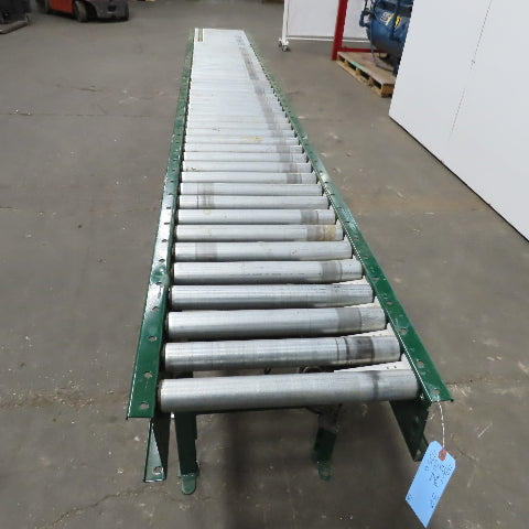 Rapistan Dematic Live Roller Accumulation Conveyor 19"x144" 60 FPM W/Legs 3Ph