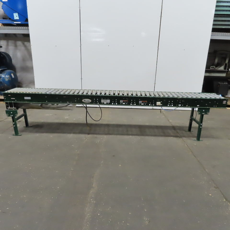 Rapistan Dematic Live Roller Accumulation Conveyor 19"x144" 60 FPM W/Legs 3Ph