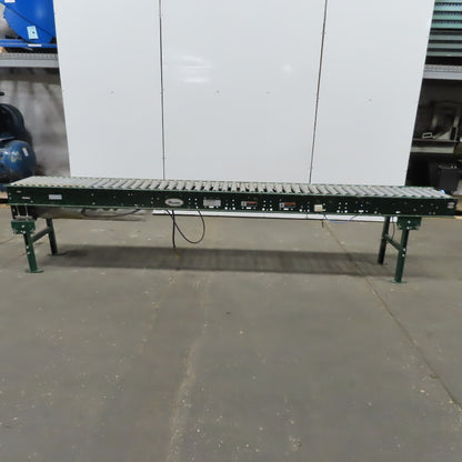 Rapistan Dematic Live Roller Accumulation Conveyor 19"x144" 60 FPM W/Legs 3Ph