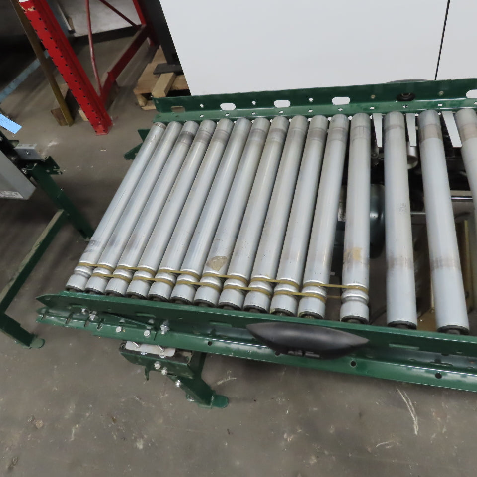Rapistan Dematic Live Roller Accumulation Conveyor 25"x144" 60FPM W/Legs