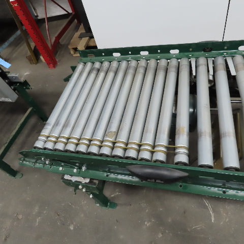 Rapistan Dematic Live Roller Accumulation Conveyor 25"x144" 60FPM W/Legs
