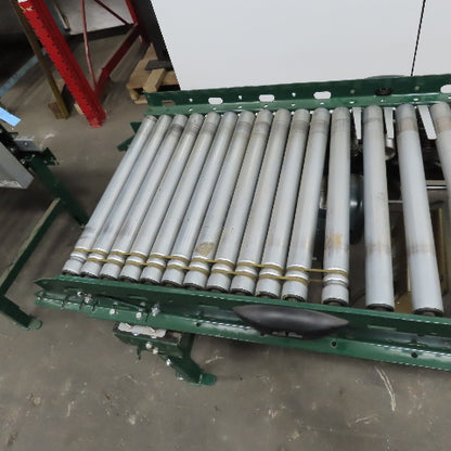 Rapistan Dematic Live Roller Accumulation Conveyor 25"x144" 60FPM W/Legs