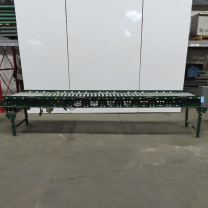 Rapistan Dematic Live Roller Accumulation Conveyor 25"x144" 60FPM W/Legs
