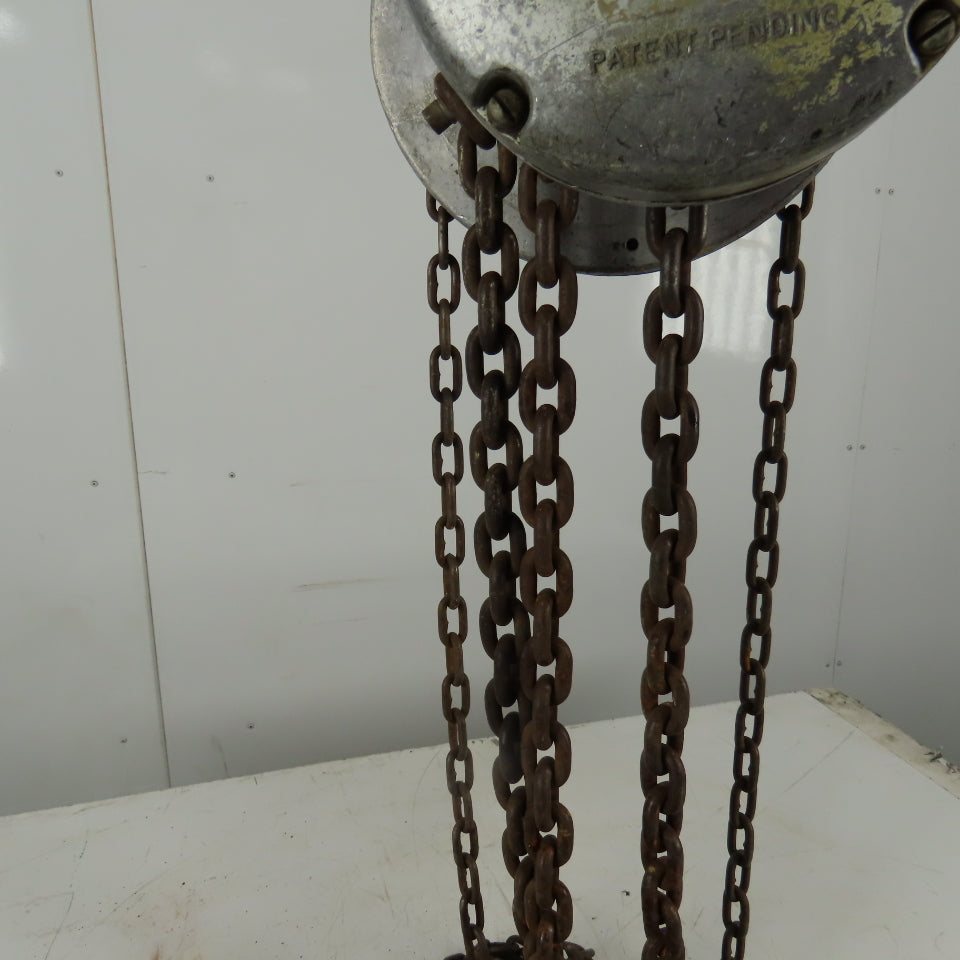 CM Model M Cyclone 1-1/2 Ton Manual Chain Fall Hoist 20' Lift 10' Pendant Chain