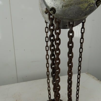 CM Model M Cyclone 1-1/2 Ton Manual Chain Fall Hoist 20' Lift 10' Pendant Chain