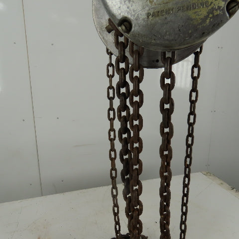CM Model M Cyclone 1-1/2 Ton Manual Chain Fall Hoist 20' Lift 10' Pendant Chain