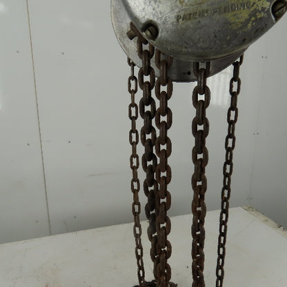 CM Model M Cyclone 1-1/2 Ton Manual Chain Fall Hoist 20' Lift 10' Pendant Chain