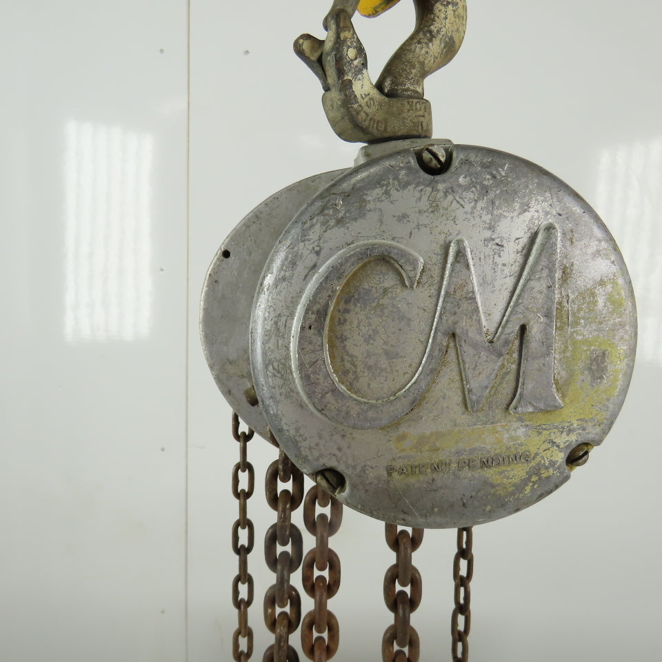 CM Model M Cyclone 1-1/2 Ton Manual Chain Fall Hoist 20' Lift 10' Pendant Chain