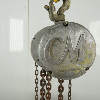 CM Model M Cyclone 1-1/2 Ton Manual Chain Fall Hoist 20' Lift 10' Pendant Chain