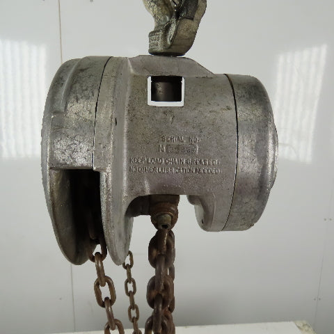 CM Model M Cyclone 1-1/2 Ton Manual Chain Fall Hoist 20' Lift 10' Pendant Chain