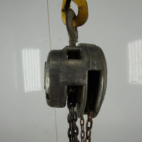 CM Model M Cyclone 1 Ton Manual Chain Fall Hoist 30' Lift 10' Pendant Chain