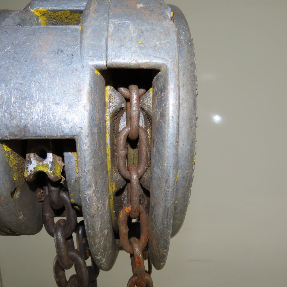 CM Model M Cyclone 1 Ton Manual Chain Fall Hoist 30' Lift 10' Pendant Chain