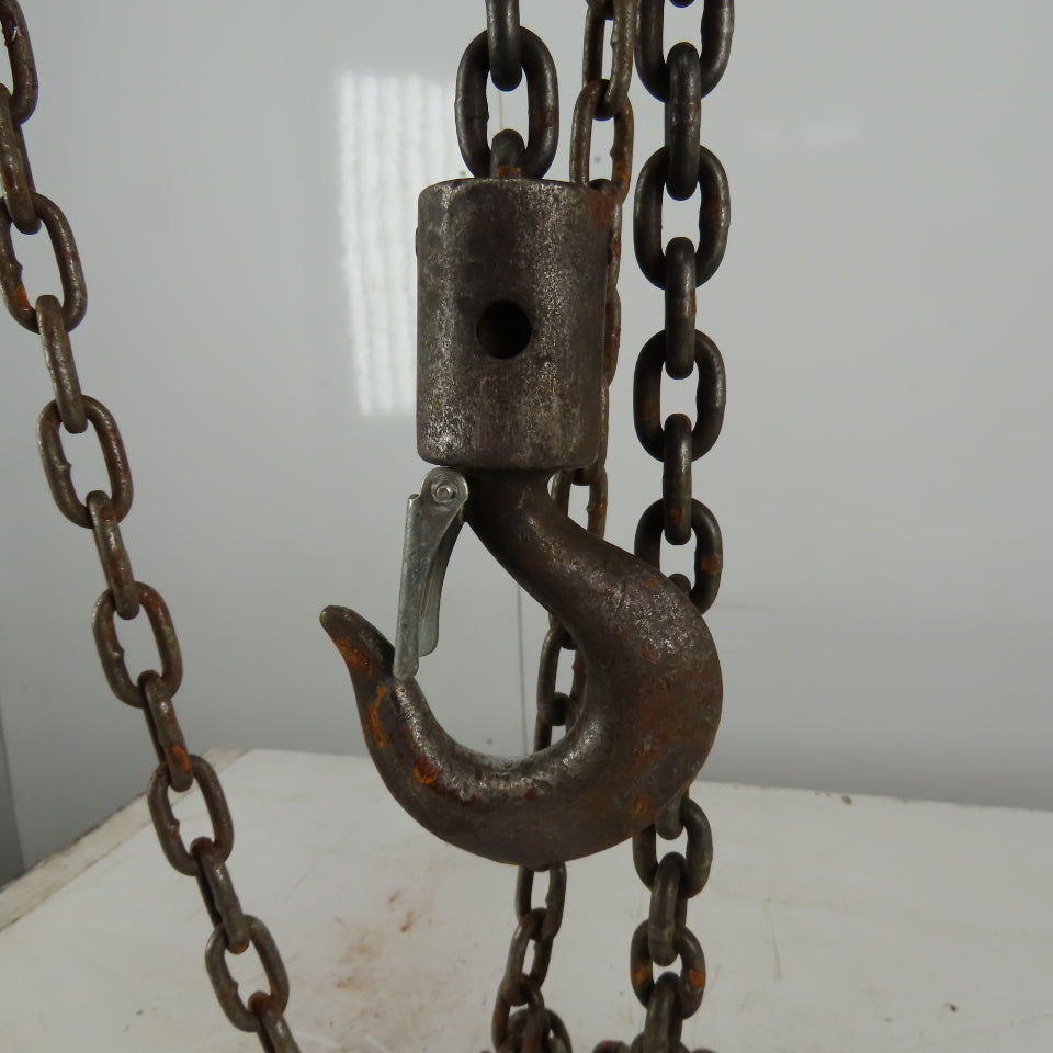 CM Model M Cyclone 1 Ton Manual Chain Fall Hoist 30' Lift 10' Pendant Chain