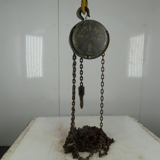 CM Model M Cyclone 1 Ton Manual Chain Fall Hoist 30' Lift 10' Pendant Chain