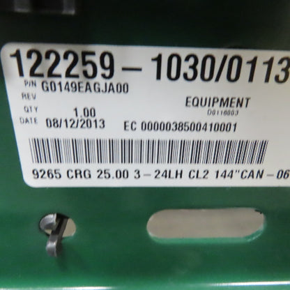 Rapistan Dematic Live Roller Accumulation Conveyor 25"x144" 60 FPM W/Legs 3Ph