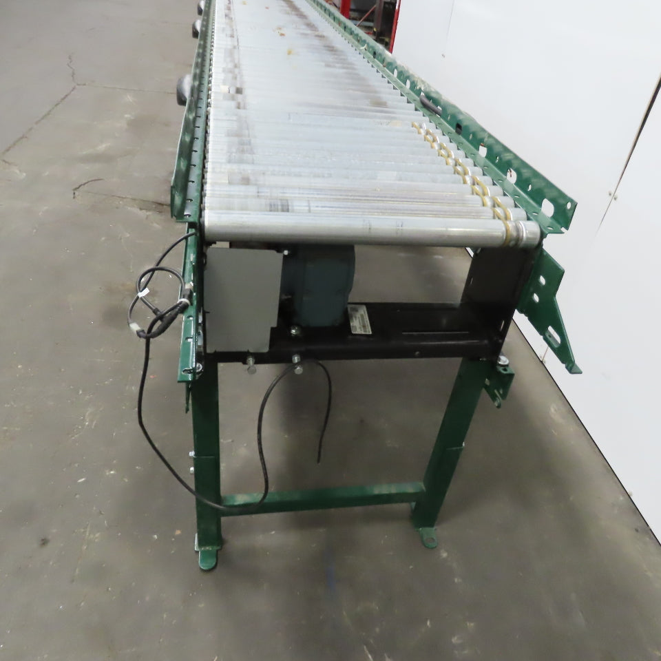 Rapistan Dematic Live Roller Accumulation Conveyor 25"x144" 60 FPM W/Legs 3Ph
