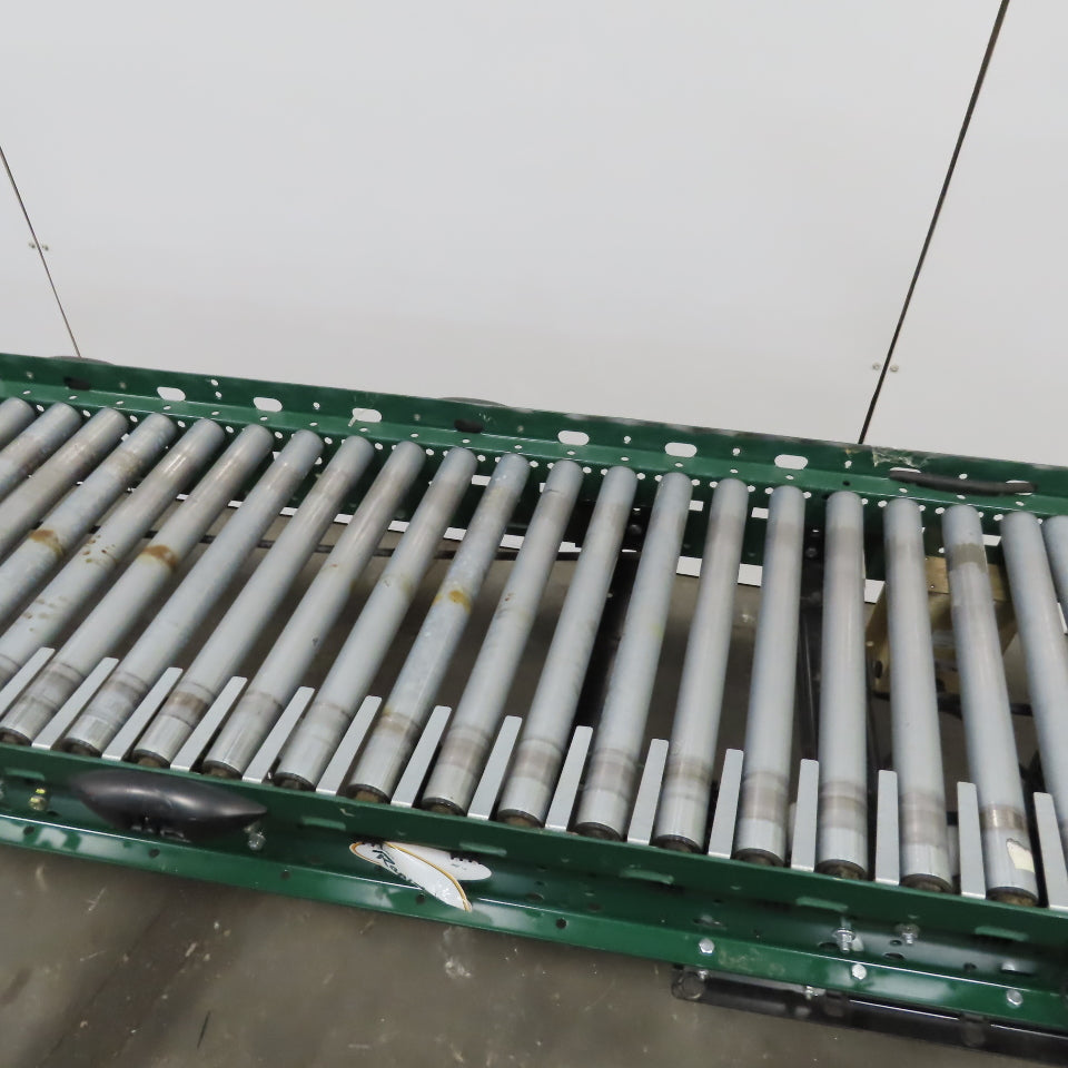 Rapistan Dematic Live Roller Accumulation Conveyor 25"x144" 60 FPM W/Legs 3Ph