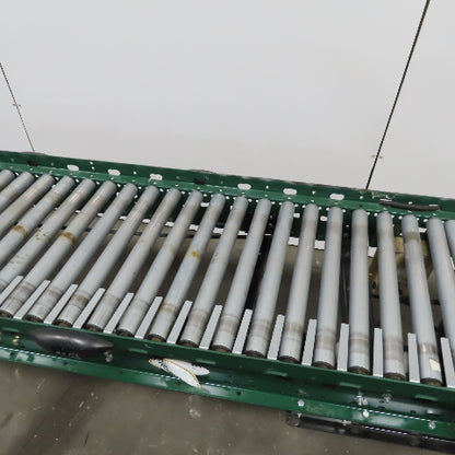 Rapistan Dematic Live Roller Accumulation Conveyor 25"x144" 60 FPM W/Legs 3Ph