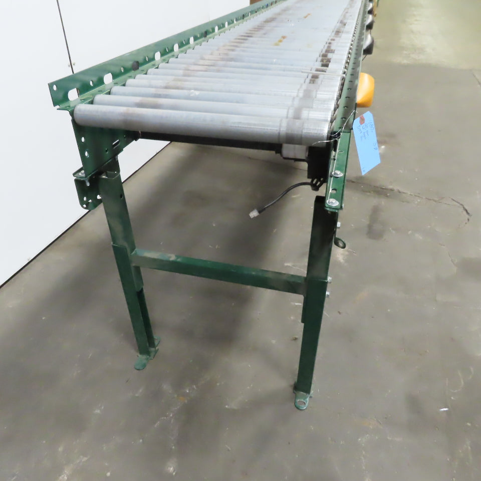 Rapistan Dematic Live Roller Accumulation Conveyor 25"x144" 60 FPM W/Legs 3Ph