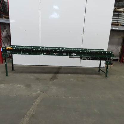 Rapistan Dematic Live Roller Accumulation Conveyor 25"x144" 60 FPM W/Legs 3Ph