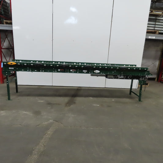 Rapistan Dematic Live Roller Accumulation Conveyor 25"x144" 60 FPM W/Legs 3Ph
