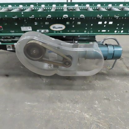 Rapistan Dematic 25" x 144 " Center Drive Belt Over Roller Conveyor 60 FPM 3Ph