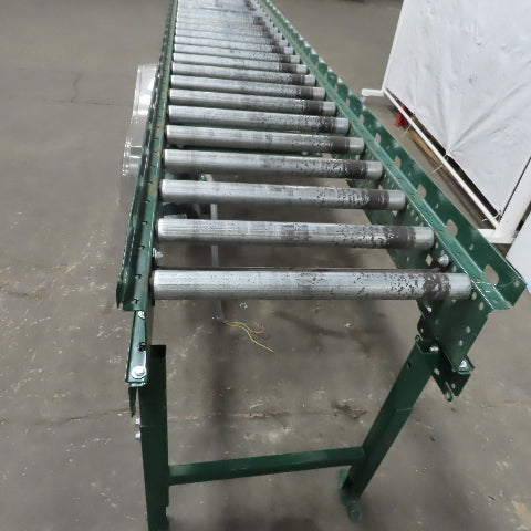 Rapistan Dematic 25" x 144 " Center Drive Belt Over Roller Conveyor 60 FPM 3Ph