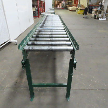 Rapistan Dematic 25" x 144 " Center Drive Belt Over Roller Conveyor 60 FPM 3Ph