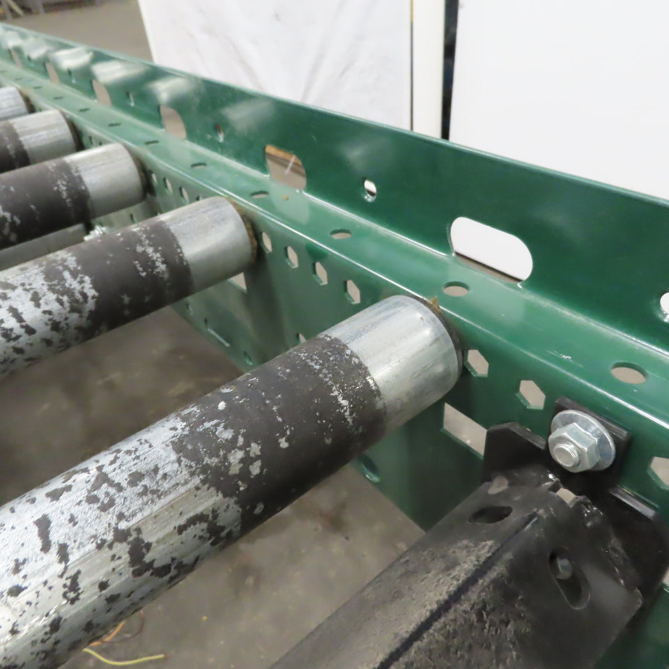 Rapistan Dematic 25" x 144 " Center Drive Belt Over Roller Conveyor 60 FPM 3Ph