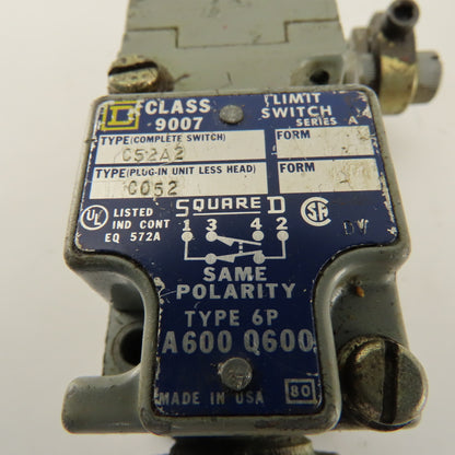 Square D C52A2 Type 6P Rocker Arm Limit Switch