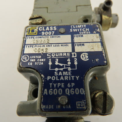 Square D C52A2 Type 6P Rocker Arm Limit Switch