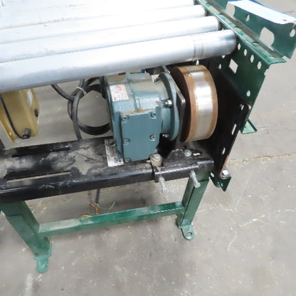 Rapistan Dematic Live Roller Accumulation Conveyor 25"x144" 75 FPM W/Legs