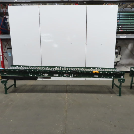 Rapistan Dematic Live Roller Accumulation Conveyor 25"x144" 75 FPM W/Legs