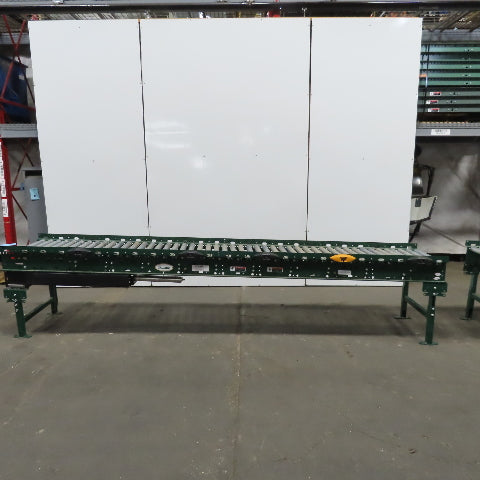 Rapistan Dematic Live Roller Accumulation Conveyor 25"x144" 75 FPM W/Legs