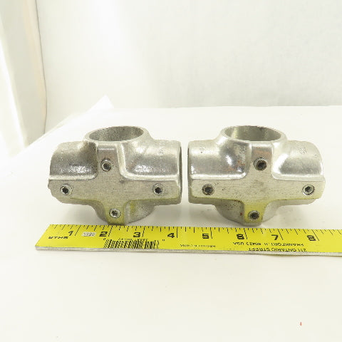 Speed Rail 1-5/8" Aluminum Slip On Frame Cross 4 Way Thru Hole Lot Of 2
