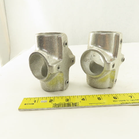 Speed Rail 1-5/8" Aluminum Slip On Frame Cross 4 Way Thru Hole Lot Of 2