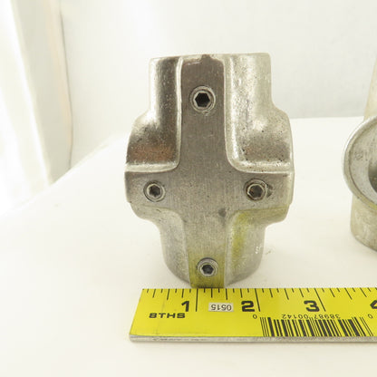 Speed Rail 1-5/8" Aluminum Slip On Frame Cross 4 Way Thru Hole Lot Of 2
