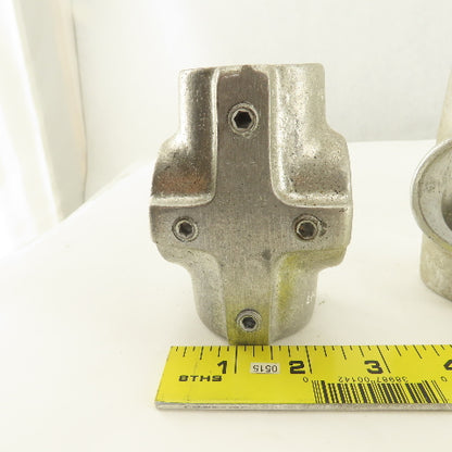 Speed Rail 1-5/8" Aluminum Slip On Frame Cross 4 Way Thru Hole Lot Of 2