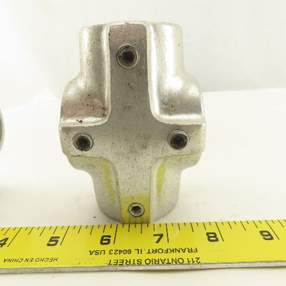 Speed Rail 1-5/8" Aluminum Slip On Frame Cross 4 Way Thru Hole Lot Of 2