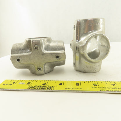 Speed Rail 1-5/8" Aluminum Slip On Frame Cross 4 Way Thru Hole Lot Of 2