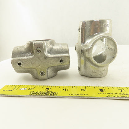 Speed Rail 1-5/8" Aluminum Slip On Frame Cross 4 Way Thru Hole Lot Of 2