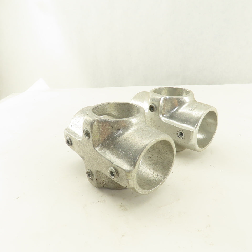 Speed Rail 1-5/8" Aluminum Slip On Frame Cross 4 Way Thru Hole Lot Of 2