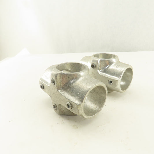 Speed Rail 1-5/8" Aluminum Slip On Frame Cross 4 Way Thru Hole Lot Of 2