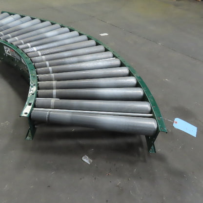 Rapistan Dematic 25" 45° Live Powered Roller Curve Conveyor V-Belt Slave Driven