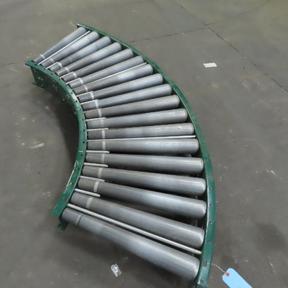 Rapistan Dematic 25" 45° Live Powered Roller Curve Conveyor V-Belt Slave Driven
