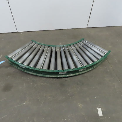 Rapistan Dematic 25" 45° Live Powered Roller Curve Conveyor V-Belt Slave Driven