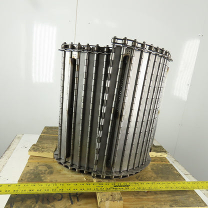 Hennig 22" Wide x 16'6" Stainless Steel Chip Conveyor Hinged Chain Spike Cleat