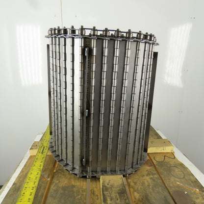 Hennig 22" Wide x 16'6" Stainless Steel Chip Conveyor Hinged Chain Spike Cleat